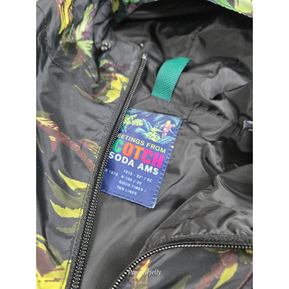 Scotch and Soda Jacket Mens Small Full Zip Track Windbreaker Palm Hooded - Picture 4 of 10